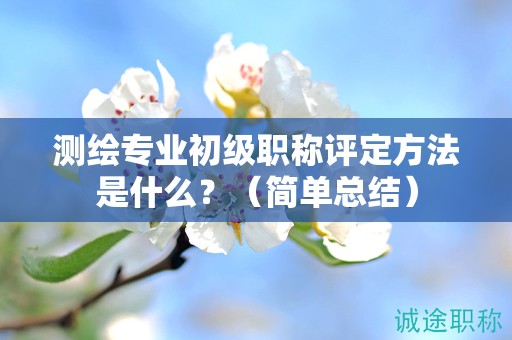 测绘专业初级职称评定方法是什么？（简单总结）