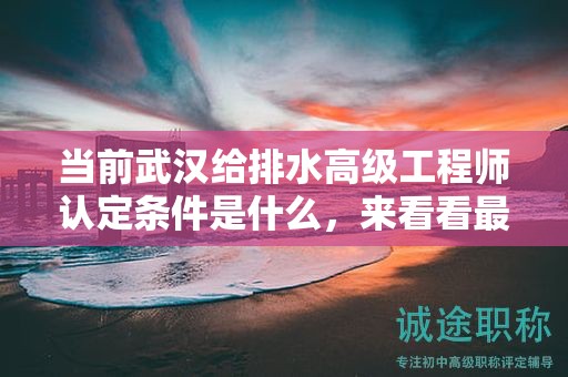 当前武汉给排水高级工程师认定条件是什么，来看看最新规定