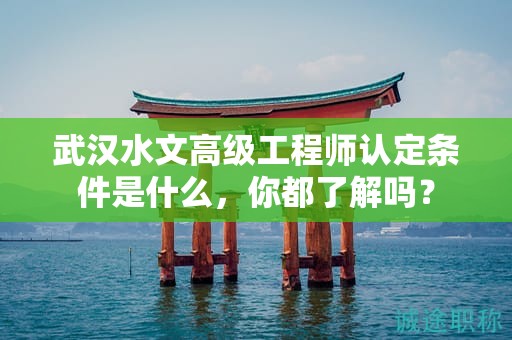 武汉水文高级工程师认定条件是什么，你都了解吗？