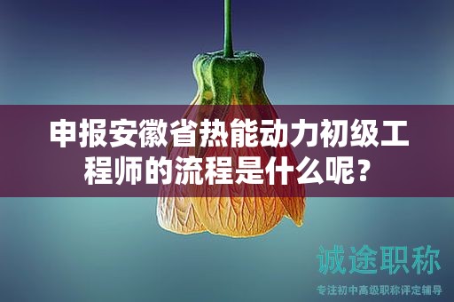 申报安徽省热能动力初级工程师的流程是什么呢？