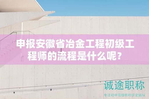 申报安徽省冶金工程初级工程师的流程是什么呢？