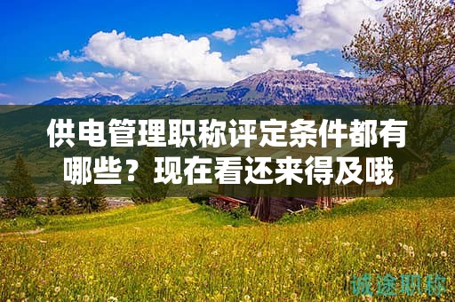 供电管理职称评定条件都有哪些？现在看还来得及哦