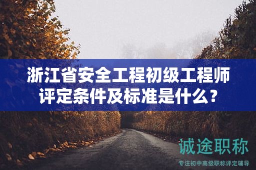 浙江省安全工程初级工程师评定条件及标准是什么？