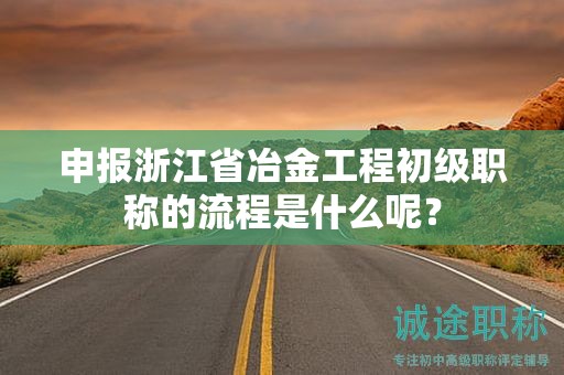 申报浙江省冶金工程初级职称的流程是什么呢？