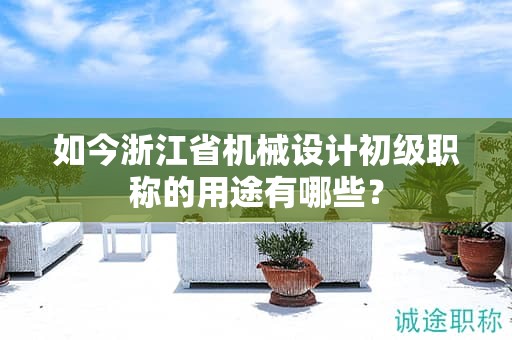 如今浙江省机械设计初级职称的用途有哪些？