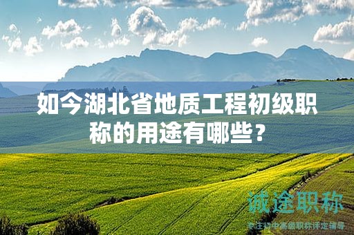 如今湖北省地质工程初级职称的用途有哪些？