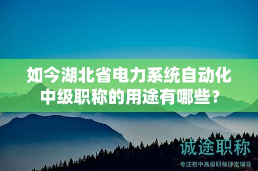 如今湖北省电力系统自动化中级职称的用途有哪些？