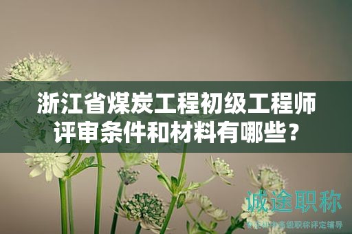浙江省煤炭工程初级工程师评审条件和材料有哪些？