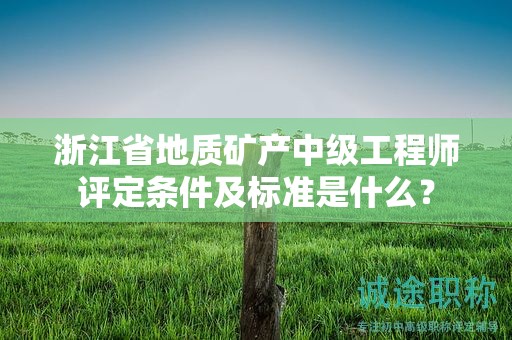 浙江省地质矿产中级工程师评定条件及标准是什么？