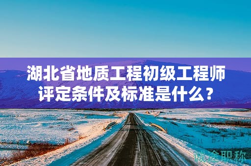 湖北省地质工程初级工程师评定条件及标准是什么？