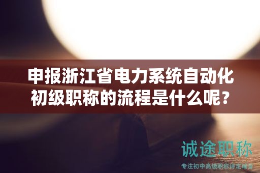 申报浙江省电力系统自动化初级职称的流程是什么呢？