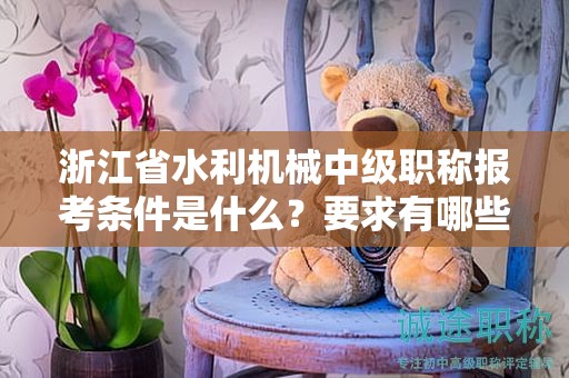 浙江省水利机械中级职称报考条件是什么？要求有哪些？
