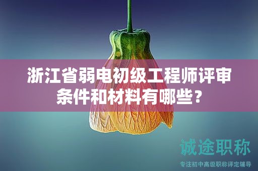 浙江省弱电初级工程师评审条件和材料有哪些？