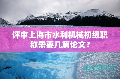 评审上海市水利机械初级职称需要几篇论文？