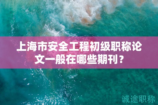 上海市安全工程初级职称论文一般在哪些期刊？