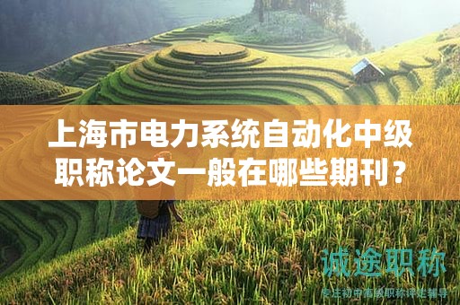 上海市电力系统自动化中级职称论文一般在哪些期刊？