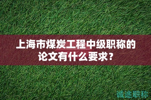 上海市煤炭工程中级职称的论文有什么要求？