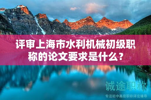 评审上海市水利机械初级职称的论文要求是什么？