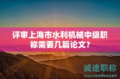 评审上海市水利机械中级职称需要几篇论文？