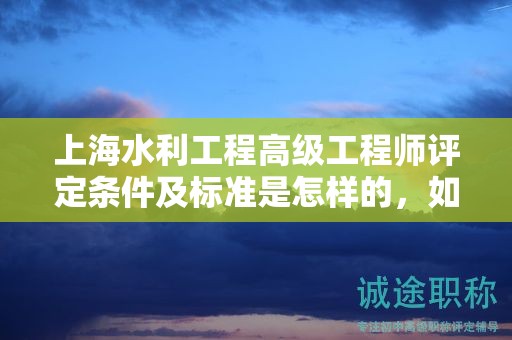 上海水利工程高级工程师评定条件及标准是怎样的，如何遵循？