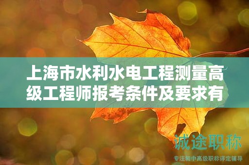 上海市水利水电工程测量高级工程师报考条件及要求有哪些，怎么做才能通过？