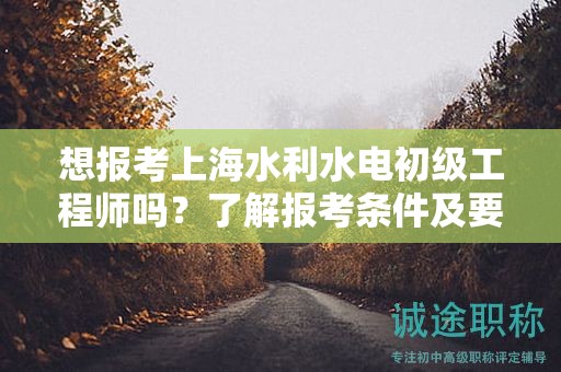 想报考上海水利水电初级工程师吗？了解报考条件及要求是之一步
