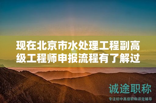 现在北京市水处理工程副高级工程师申报流程有了解过吗？