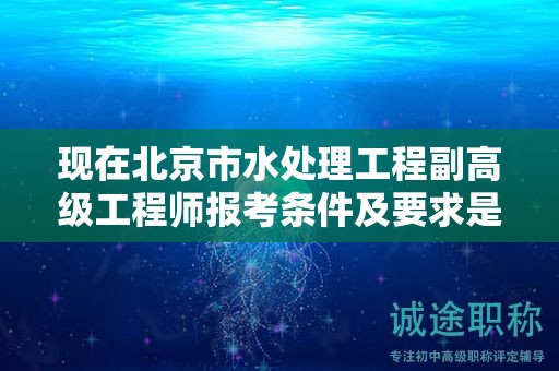 现在北京市水处理工程副高级工程师报考条件及要求是有哪些？