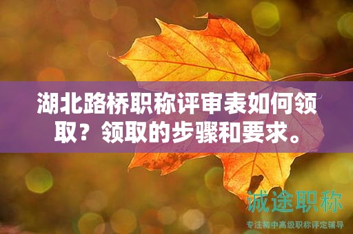 湖北路桥职称评审表如何领取？领取的步骤和要求。