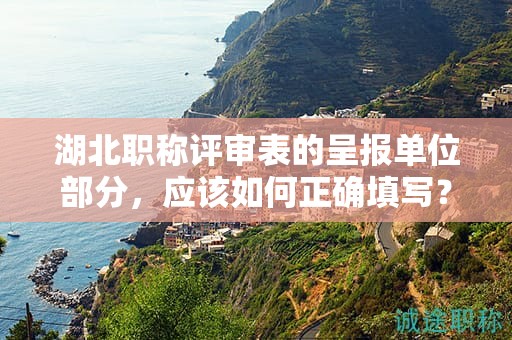 湖北职称评审表的呈报单位部分，应该如何正确填写？