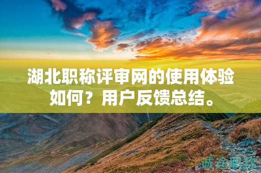 湖北职称评审网的使用体验如何？用户反馈总结。