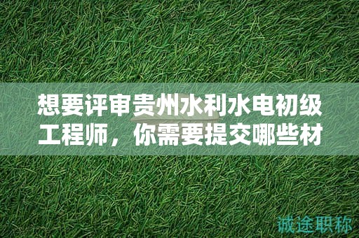 想要评审贵州水利水电初级工程师，你需要提交哪些材料？