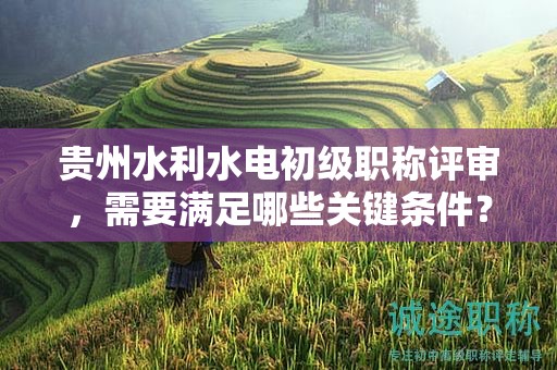 贵州水利水电初级职称评审，需要满足哪些关键条件？