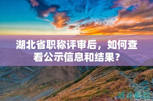 湖北省职称评审后，如何查看公示信息和结果？