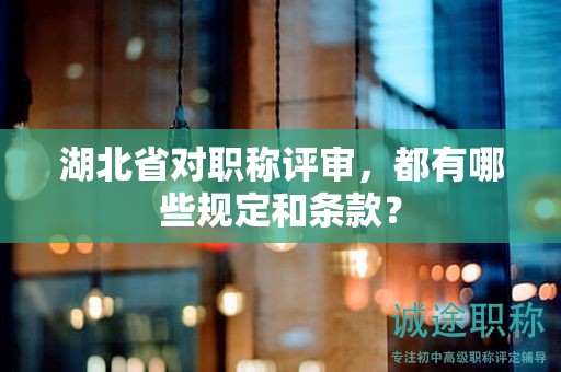 湖北省对职称评审，都有哪些规定和条款？
