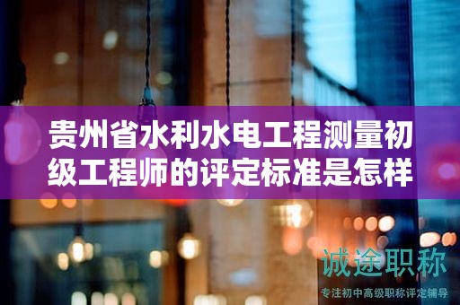 贵州省水利水电工程测量初级工程师的评定标准是怎样的？