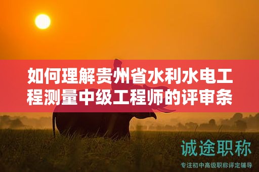 如何理解贵州省水利水电工程测量中级工程师的评审条件？