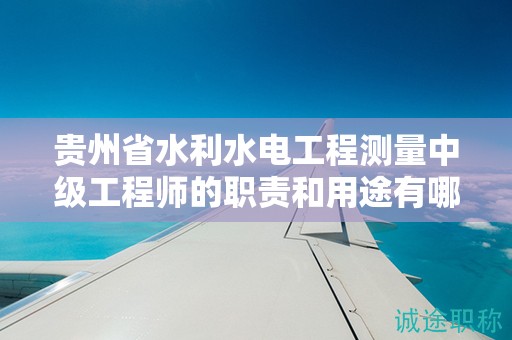 贵州省水利水电工程测量中级工程师的职责和用途有哪些？