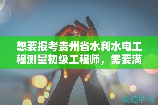 想要报考贵州省水利水电工程测量初级工程师，需要满足哪些条件和要求？