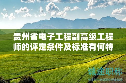贵州省电子工程副高级工程师的评定条件及标准有何特色？