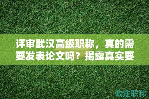 评审武汉高级职称，真的需要发表论文吗？揭露真实要求