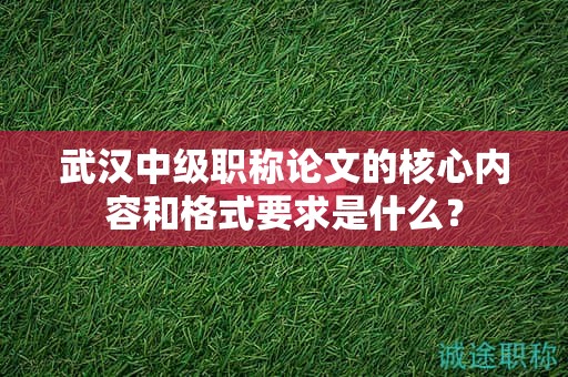 武汉中级职称论文的核心内容和格式要求是什么？