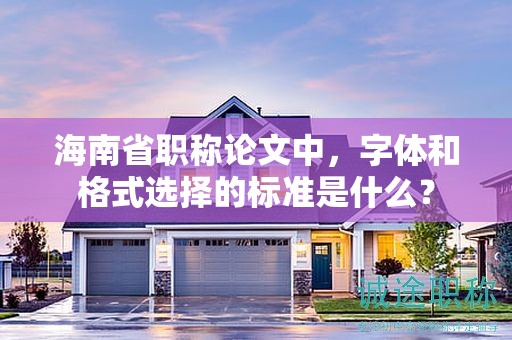 海南省职称论文中，字体和格式选择的标准是什么？