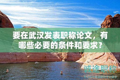 要在武汉发表职称论文，有哪些必要的条件和要求？