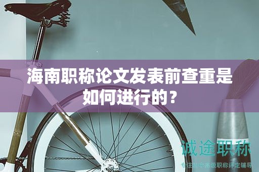 海南职称论文发表前查重是如何进行的？