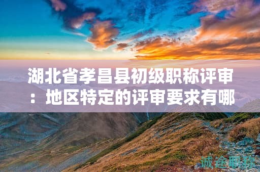 湖北省孝昌县初级职称评审：地区特定的评审要求有哪些？