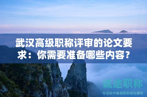 武汉高级职称评审的论文要求：你需要准备哪些内容？