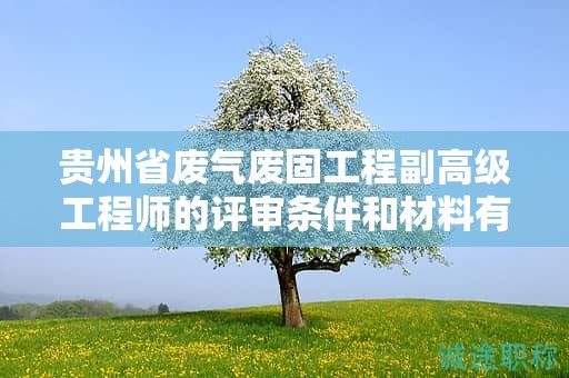 贵州省废气废固工程副高级工程师的评审条件和材料有哪些？