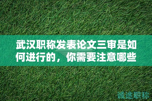 武汉职称发表论文三审是如何进行的，你需要注意哪些事项？