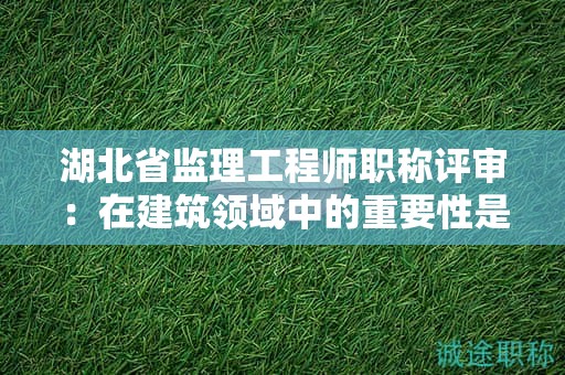 湖北省监理工程师职称评审：在建筑领域中的重要性是什么？